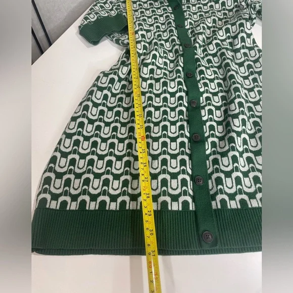 Maeve Short-Sleeve Collared Button-Front Knit Mini Dress Size L - Picture 9 of 15